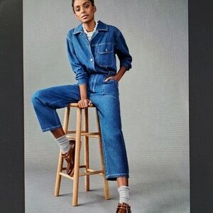 Anthropologie Mare Mare Sz XS Aya Denim Utility Jumpsuit